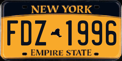 NY license plate FDZ1996