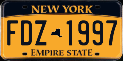 NY license plate FDZ1997