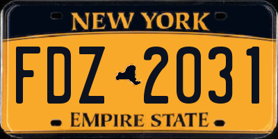 NY license plate FDZ2031
