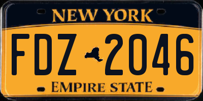 NY license plate FDZ2046