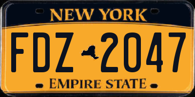 NY license plate FDZ2047