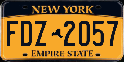 NY license plate FDZ2057