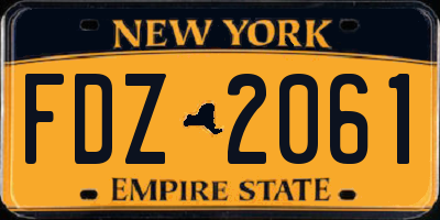 NY license plate FDZ2061