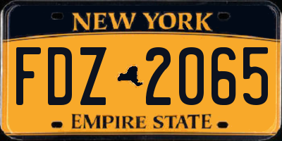 NY license plate FDZ2065