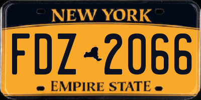 NY license plate FDZ2066