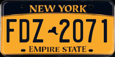 NY license plate FDZ2071