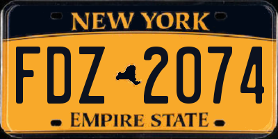 NY license plate FDZ2074