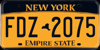 NY license plate FDZ2075