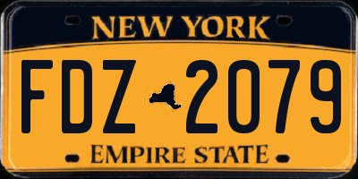NY license plate FDZ2079