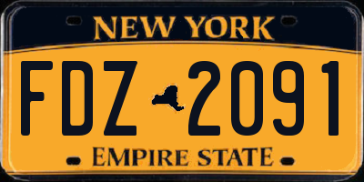NY license plate FDZ2091