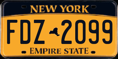 NY license plate FDZ2099