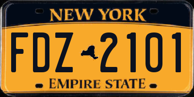 NY license plate FDZ2101