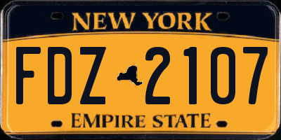 NY license plate FDZ2107