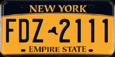 NY license plate FDZ2111