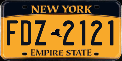 NY license plate FDZ2121