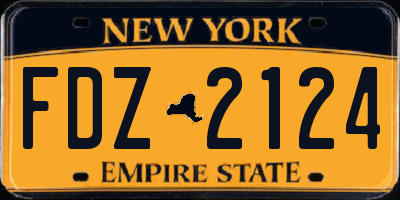 NY license plate FDZ2124
