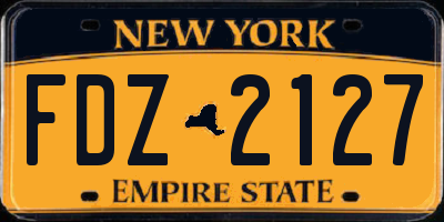 NY license plate FDZ2127