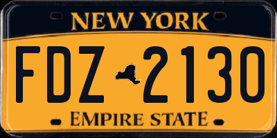 NY license plate FDZ2130