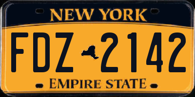 NY license plate FDZ2142