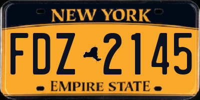 NY license plate FDZ2145