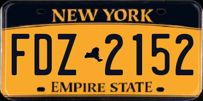 NY license plate FDZ2152