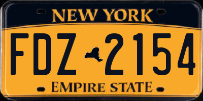 NY license plate FDZ2154