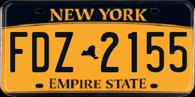 NY license plate FDZ2155