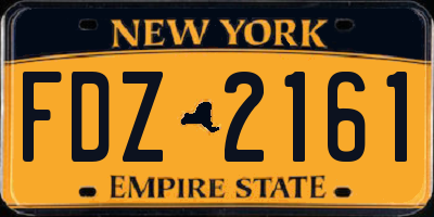 NY license plate FDZ2161