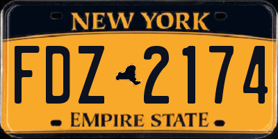 NY license plate FDZ2174