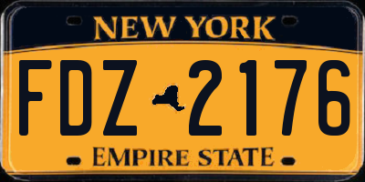 NY license plate FDZ2176