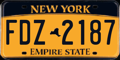 NY license plate FDZ2187