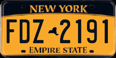 NY license plate FDZ2191