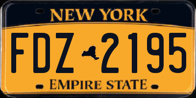 NY license plate FDZ2195