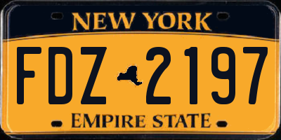 NY license plate FDZ2197