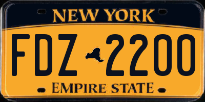 NY license plate FDZ2200