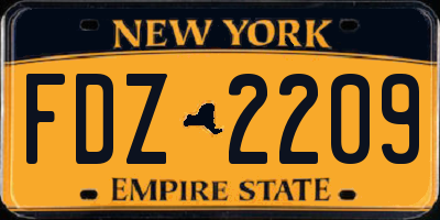 NY license plate FDZ2209