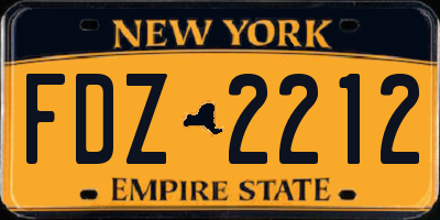 NY license plate FDZ2212