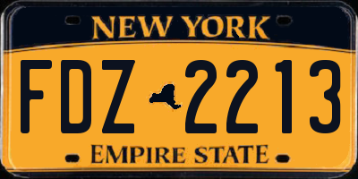 NY license plate FDZ2213