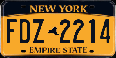 NY license plate FDZ2214