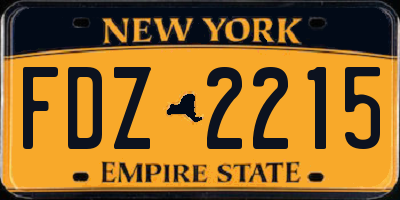 NY license plate FDZ2215