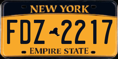NY license plate FDZ2217
