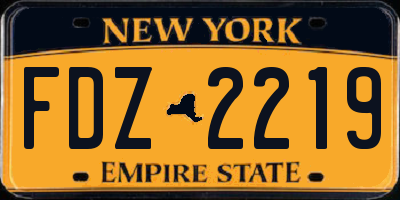 NY license plate FDZ2219