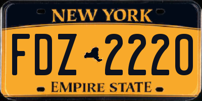 NY license plate FDZ2220
