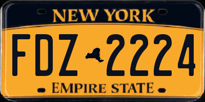 NY license plate FDZ2224