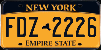 NY license plate FDZ2226