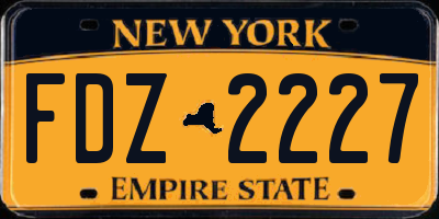 NY license plate FDZ2227