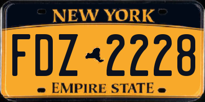 NY license plate FDZ2228