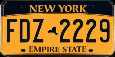NY license plate FDZ2229