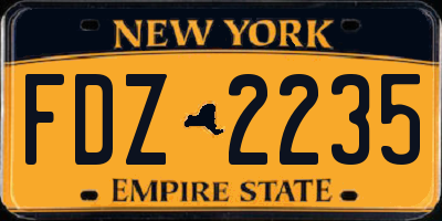 NY license plate FDZ2235