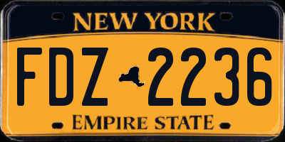 NY license plate FDZ2236